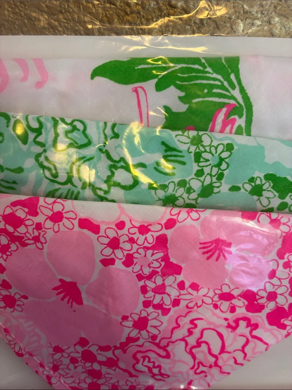 LILLY PULITZER SET OF 3 HEAD SCARVES NEW!! - Picture 3 of 5